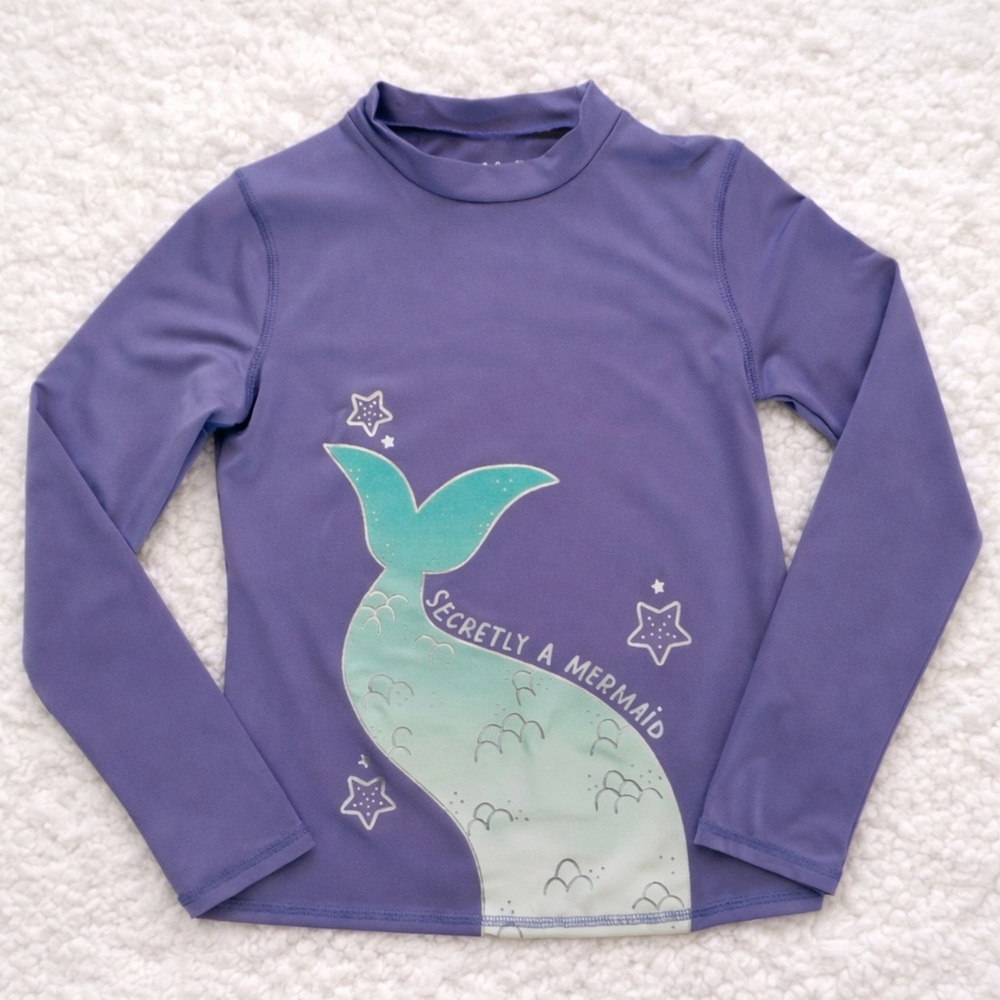 Cat & Jack Girls Mermaid Long Sleeve Swim Rash Guard Size M *SALE*